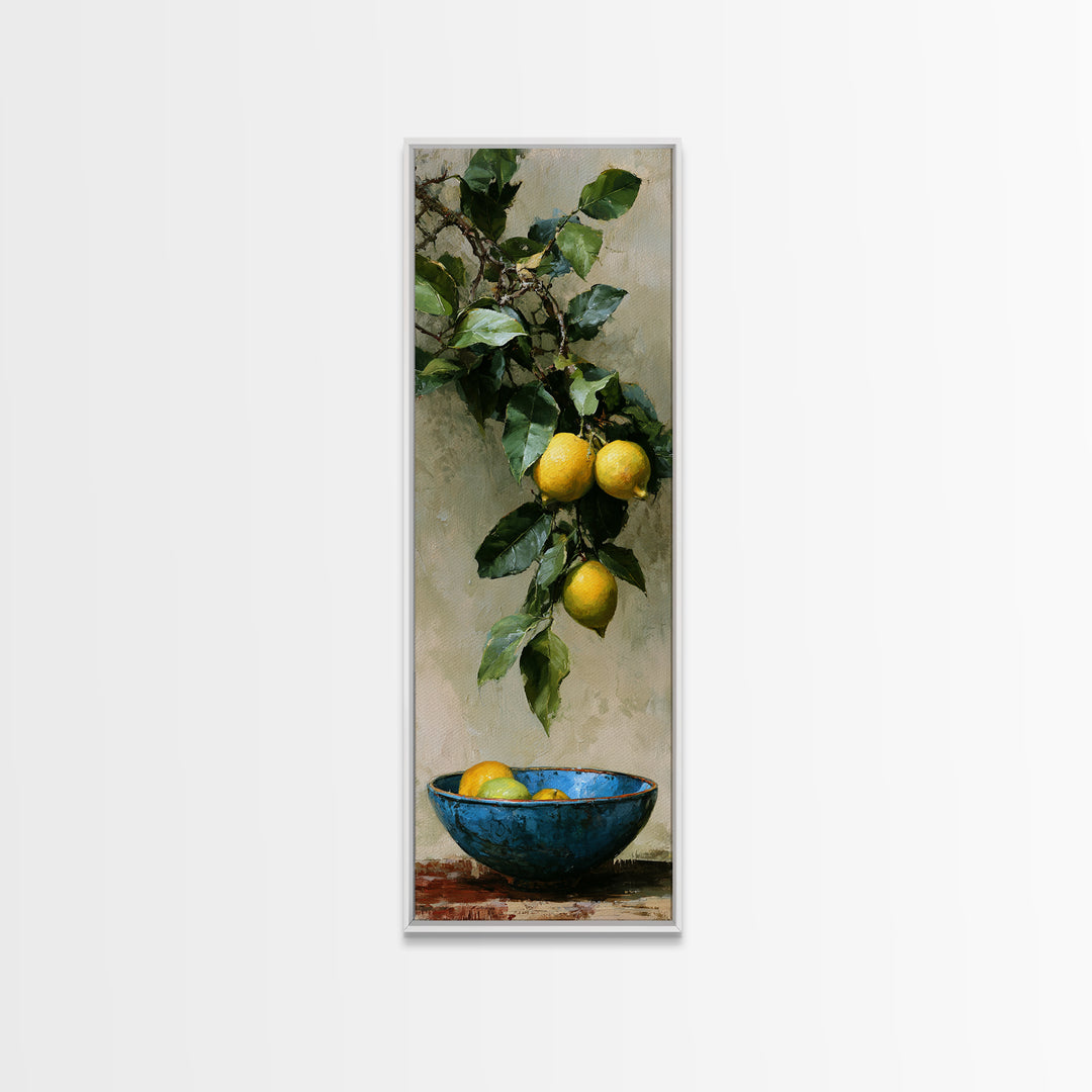 Italian Lemon Branch Canvas Print, Dining Room Art, Modern Decor, Dining Room Decor, Fine Art, Dining, Home Decor, Fall Decor, DRA-1x3-17