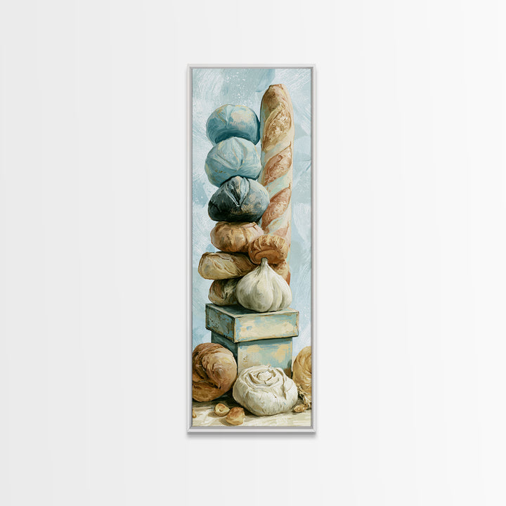 French Bistro Food Illustration Without Text Canvas Print, Dining Room Art, Kitchen Wall Decor, Dining Room Decor, Dining, DRA-1x3-46