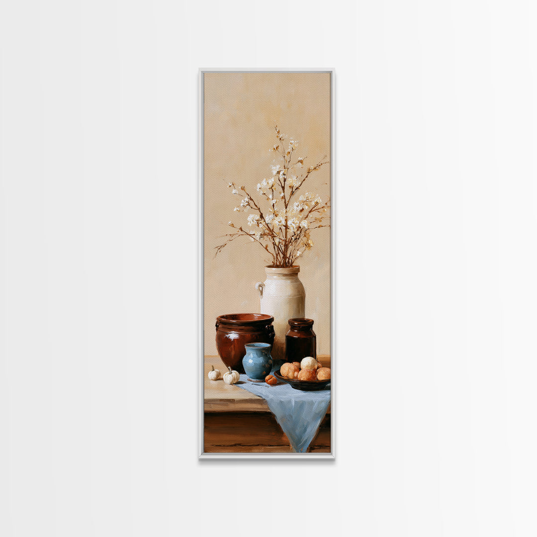 Sunlit Farmhouse Table Objects Without Room View Canvas Print, Dining Room Art, Bedroom Wall Art, Dining Room Decor, Dining, DRA-1x3-5