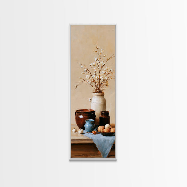 Sunlit Farmhouse Table Objects Without Room View Canvas Print, Dining Room Art, Bedroom Wall Art, Dining Room Decor, Dining, DRA-1x3-5