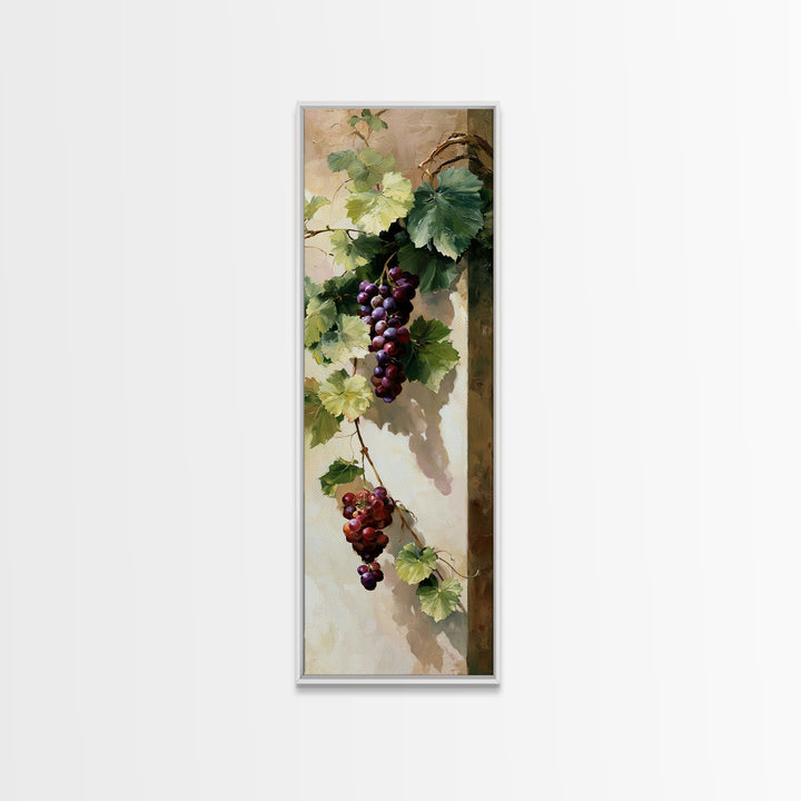 Botanical Grapevine with Leaves and Fruit Canvas Print, Dining Room Art, Kitchen Prints, Dining Room Decor, Fine Art, Dining, DRA-1x3-57