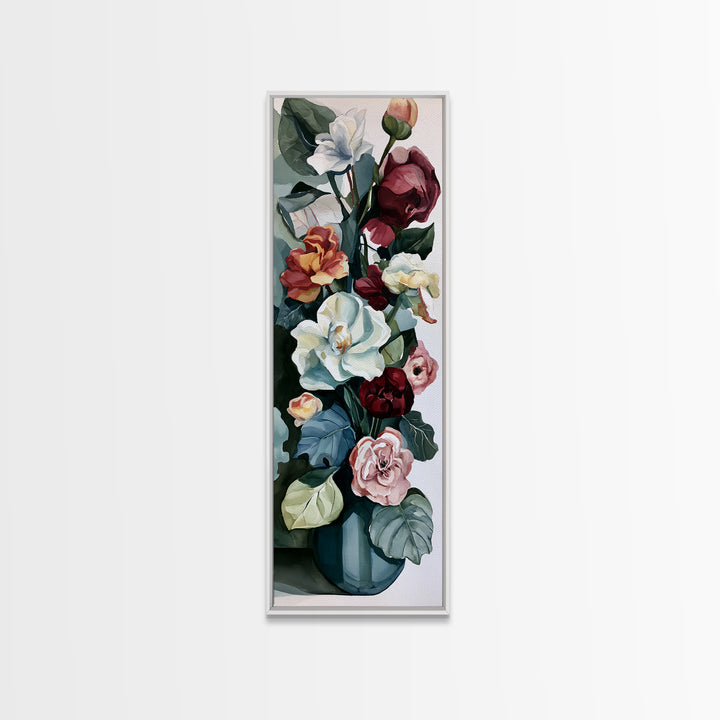 Large Expressive Flower Vase Canvas Print, Dining Room Art, Art Print, Dining Room Decor, Fine Art, Dining, Abstract Art, DRA-1x3-60