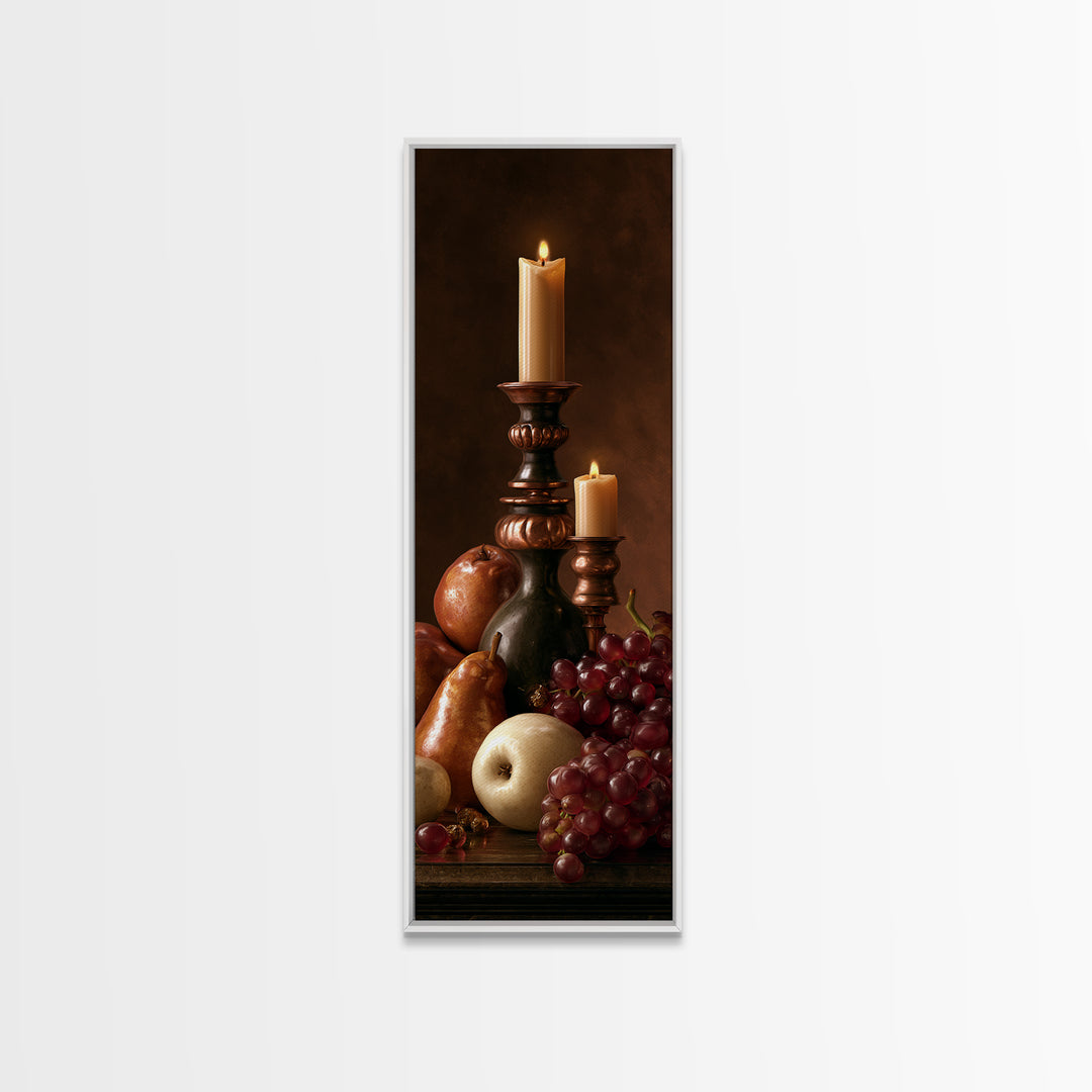 Classical Fruit Still Life Framed Canvas Print, Dining Room Art, Modern Decor, Dining Room Decor, Fine Art, Dining, Home Decor, DRA-1x3-61