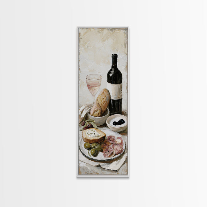French Bistro Food Illustration Without Text Canvas Print, Dining Room Art, Kitchen Wall Decor, Dining Room Decor, Dining, DRA-1x3-70
