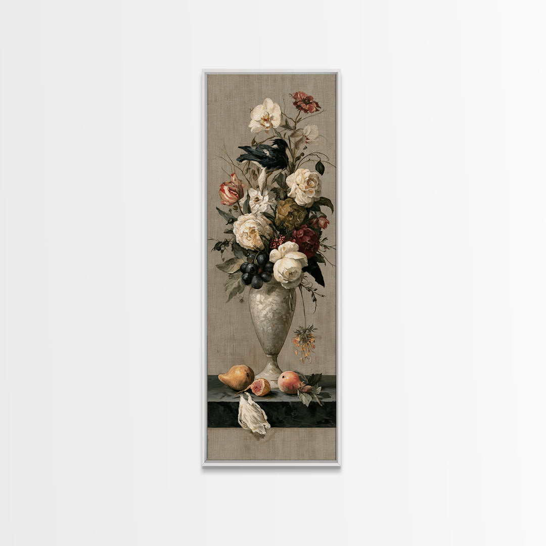 Classic Dutch Feast Arrangement Framed Canvas Print, Dining Room Art, Canvas Wall Art, Dining Room Decor, Fine Art, Dining, DRA-1x3-79