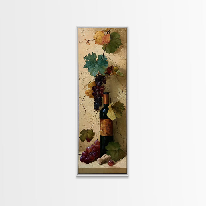 Botanical Grapevine with Leaves and Fruit Canvas Print, Dining Room Art, Large Wall Art, Dining Room Decor, Fine Art, Dining, DRA-1x3-81
