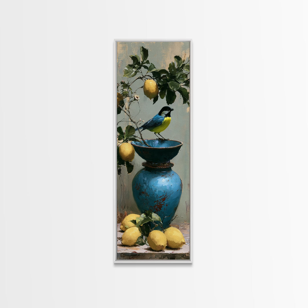 Italian Lemon Branch Canvas Print, Dining Room Art, Printable Art, Dining Room Decor, Watercolor Art, Dining, Coastal Wall Art, DRA-1x3-89