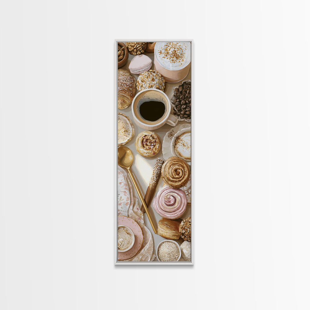 Coffee and Pastry Scene for Breakfast Nook Canvas Print, Dining Room Art, Dining Room Wall Art, Dining Room Decor, Dining, DRA-1x3-98