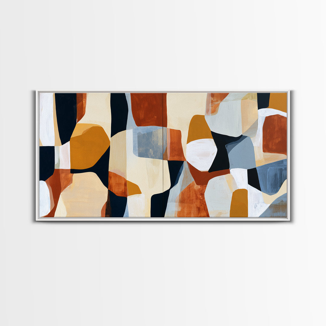 Abstract Composition in Appetite Friendly Warm Tones Canvas Print, Dining Room Art, Fall Decor, Dining Room Decor, Abstract Art, DRA-2x1-48