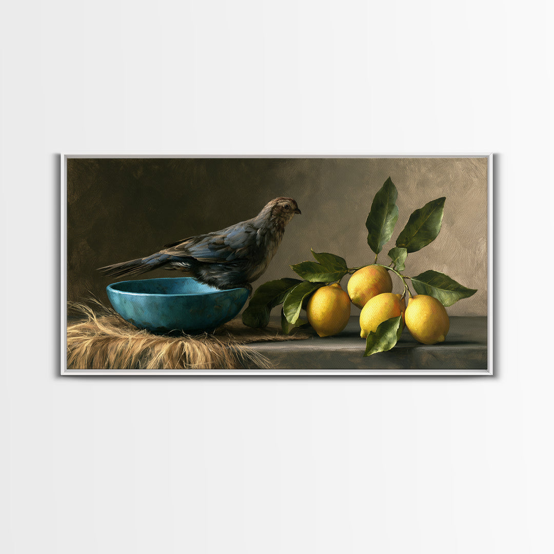Italian Lemon Branch Canvas Print, Dining Room Art, Wall Art, Dining Room Decor, Watercolor Art, Dining, Printable Art, DRA-2x1-49