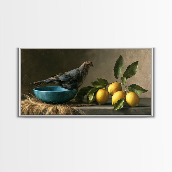 Italian Lemon Branch Canvas Print, Dining Room Art, Wall Art, Dining Room Decor, Watercolor Art, Dining, Printable Art, DRA-2x1-49