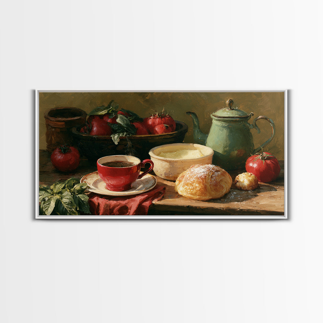Coffee and Pastry Scene for Breakfast Nook Canvas Print, Dining Room Art, Room Decor, Dining Room Decor, Fine Art, Dining, DRA-2x1-58