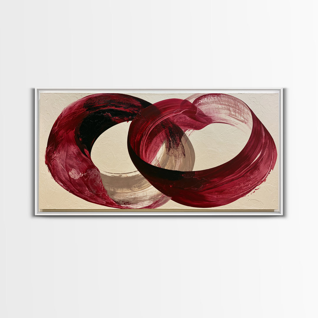 Abstract Red Wine Swirl Canvas Print, Dining Room Art, Statement Artwork, Dining Room Decor, Abstract Art, Dining, DRA-2x1-62