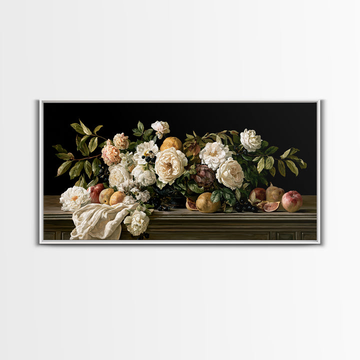 Classic Dutch Feast Arrangement Canvas Print, Dining Room Art, Printable Art, Dining Room Decor, Dining, Coastal Wall Art, DRA-2x1-63