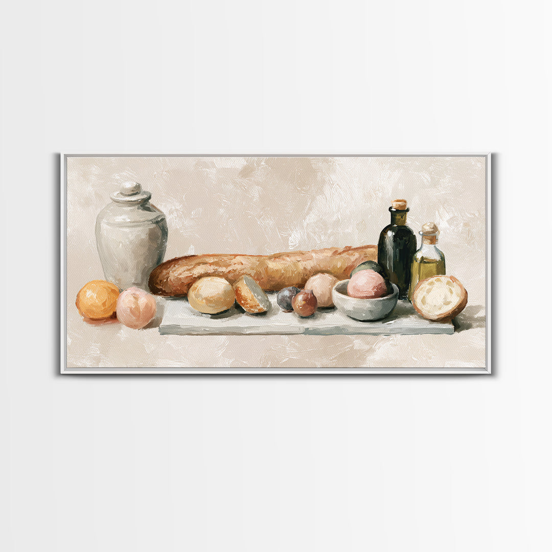 French Bistro Food Illustration Without Text Canvas Print, Dining Room Art, Art Print, Dining Room Decor, Fine Art, Dining, DRA-2x1-78