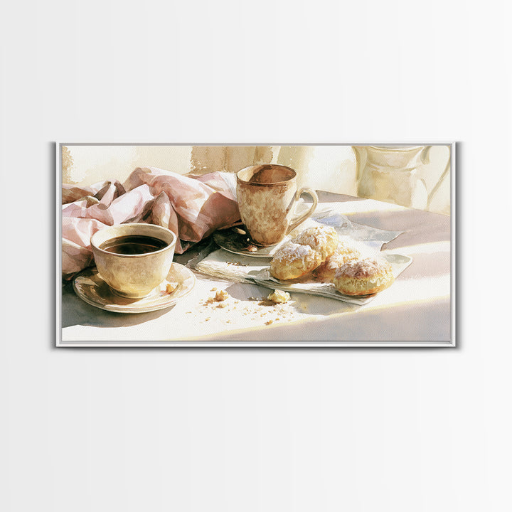 Coffee and Pastry Scene for Breakfast Nook Canvas Print, Dining Room Art, Room Decor, Dining Room Decor, Fine Art, Dining, DRA-2x1-82