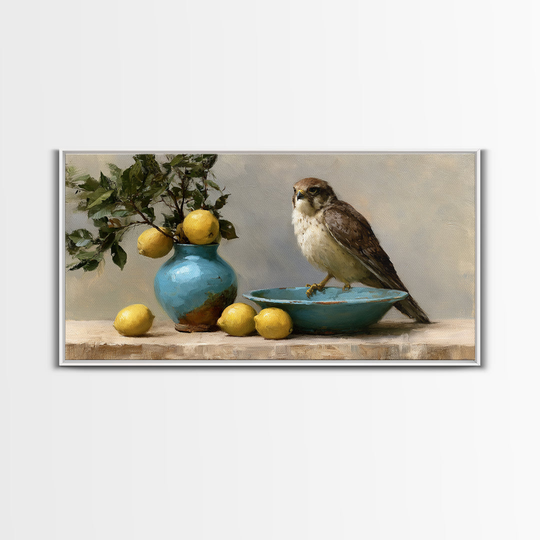Italian Lemon Branch Framed Canvas Print, Dining Room Art, Canvas Wall Art, Dining Room Decor, Watercolor Art, Dining, DRA-2x1-97