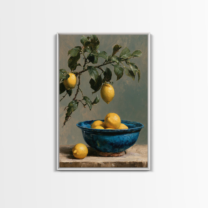 Italian Lemon Branch Framed Canvas Print, Dining Room Art, Room Decor, Dining Room Decor, Fine Art, Dining, Canvas Art, DRA-2x3-13