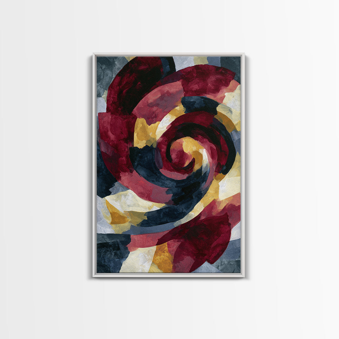Abstract Red Wine Swirl Framed Canvas Print, Dining Room Art, Gallery Decor, Dining Room Decor, Dining, Minimalist Decor, DRA-2x3-26
