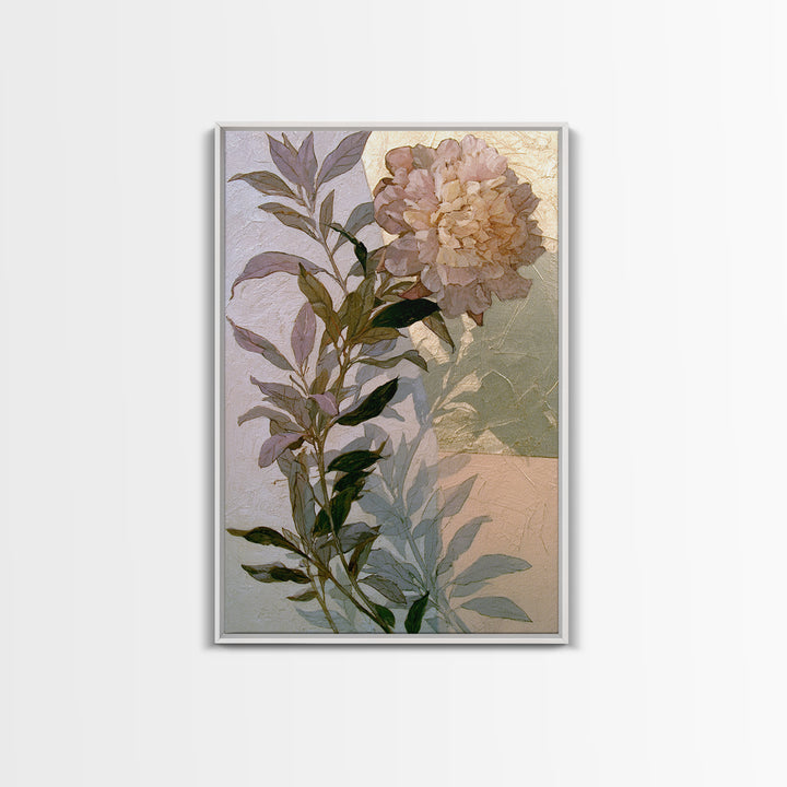 Pomegranate and Gold Leaf Botanical Study Canvas Print, Dining Room Art, Coastal Wall Art, Dining Room Decor, Watercolor Art, DRA-2x3-40