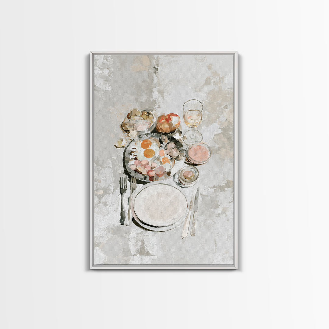 French Bistro Food Illustration Without Text Canvas Print, Dining Room Art, Room Decor, Dining Room Decor, Oil Painting, Dining, DRA-2x3-66