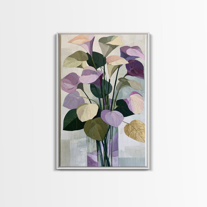 Large Expressive Flower Vase Framed Canvas Print, Dining Room Art, Digital Print, Dining Room Decor, Watercolor Art, Dining, DRA-2x3-8