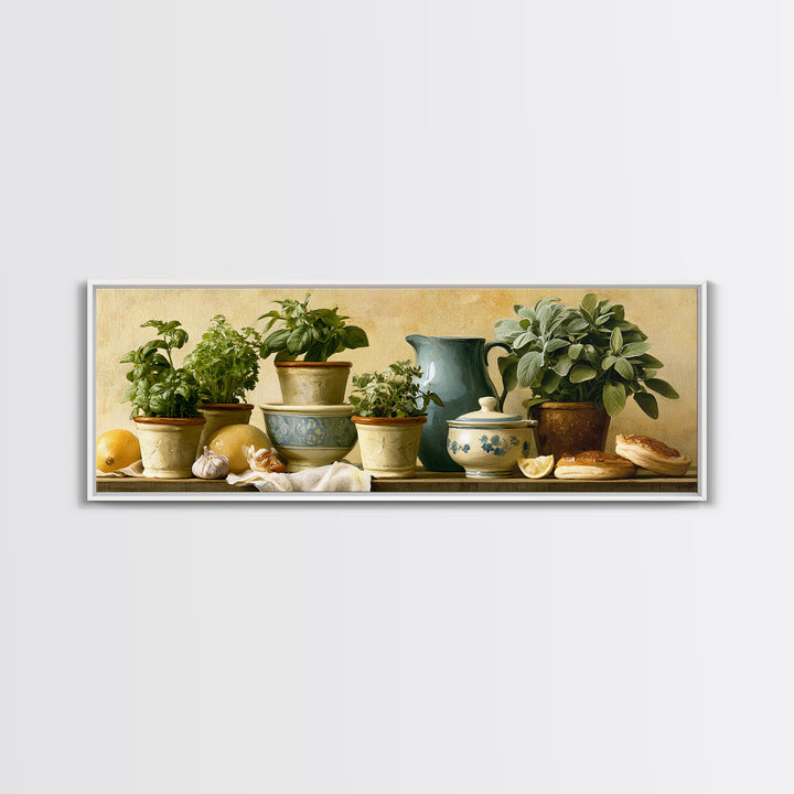 Modern Kitchen Herbs Canvas Print, Dining Room Art, Printable Art, Dining Room Decor, Abstract Art, Dining, Coastal Wall Art, DRA-3x1-25