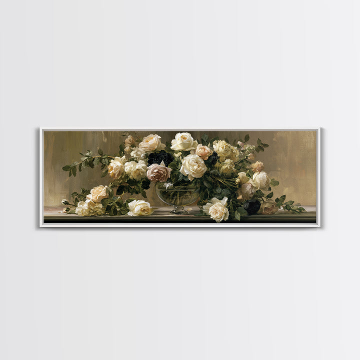 Classic Dutch Feast Arrangement Canvas Print, Dining Room Art, Statement Artwork, Dining Room Decor, Fine Art, Dining, DRA-3x1-35