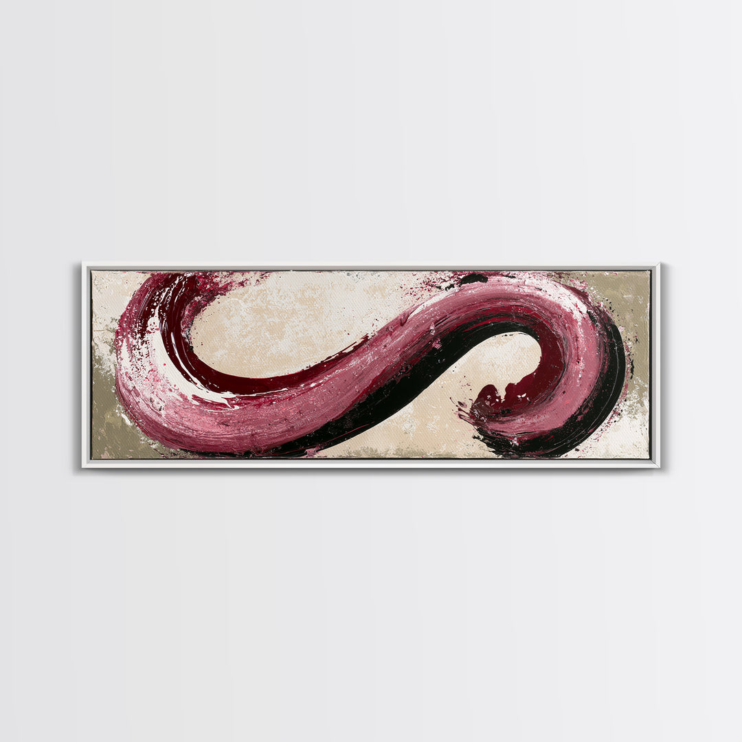Abstract Red Wine Swirl Framed Canvas Print, Dining Room Art, Canvas Art, Dining Room Decor, Fine Art, Dining, Bedroom Wall Art, DRA-3x1-58
