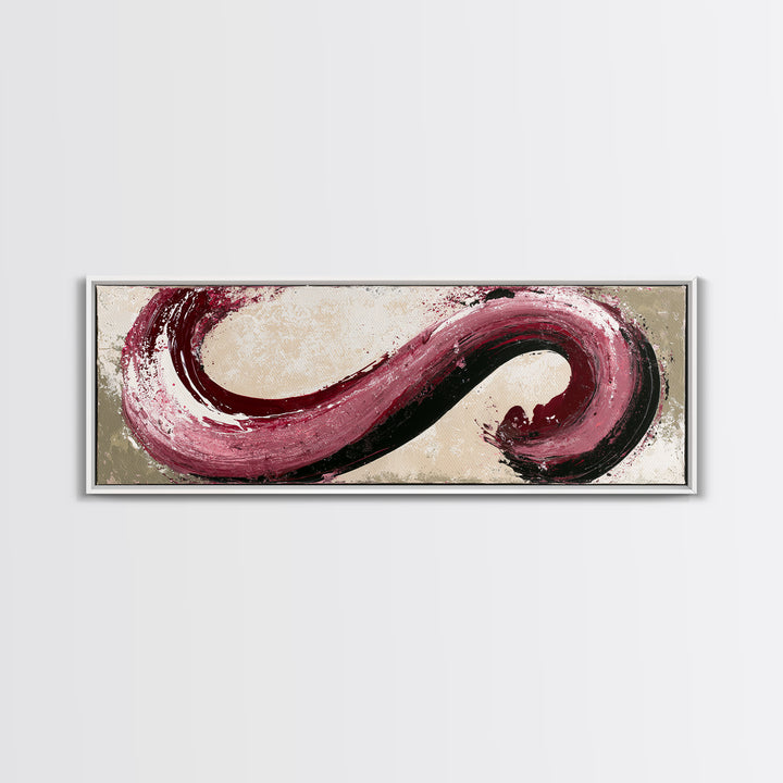 Abstract Red Wine Swirl Framed Canvas Print, Dining Room Art, Canvas Art, Dining Room Decor, Fine Art, Dining, Bedroom Wall Art, DRA-3x1-58