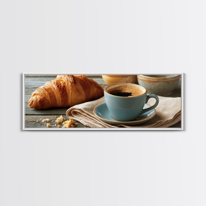 Coffee and Pastry Scene for Breakfast Nook Canvas Print, Dining Room Art, Textured Painting, Dining Room Decor, Dining, DRA-3x1-78