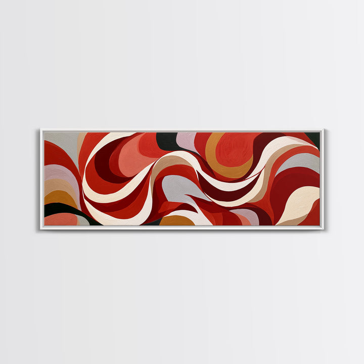 Abstract Red Wine Swirl Framed Canvas Print, Dining Room Art, Canvas Art, Dining Room Decor, Fine Art, Dining, Bedroom Wall Art, DRA-3x1-82