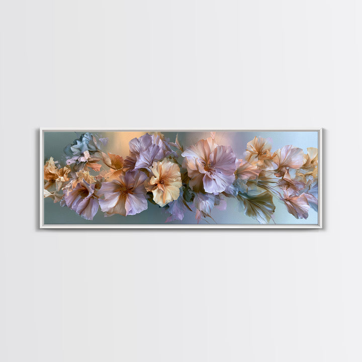 Large Floral Centerpiece Framed Canvas Print, Dining Room Art, Living Room Decor, Dining Room Decor, Fine Art, Dining, DRA-3x1-90