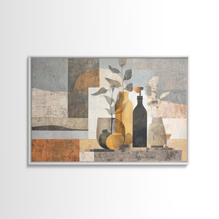 French Bistro Food Illustration Without Text Framed Canvas Print, Dining Room Art, Home Decor, Dining Room Decor, Dining, DRA-3x2-14