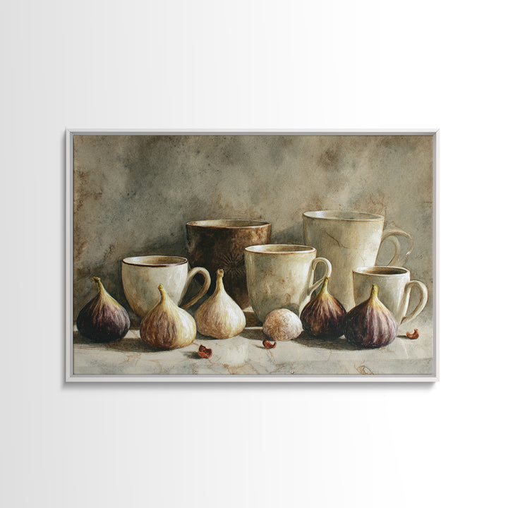 Coffee and Pastry Scene for Breakfast Nook Framed Canvas Print, Dining Room Art, Fall Decor, Dining Room Decor, Dining, DRA-3x2-18