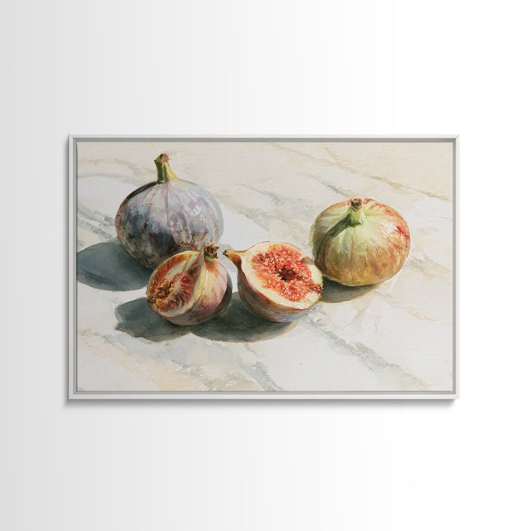 Figs on Marble Framed Canvas Print, Dining Room Art, Canvas Art, Dining Room Decor, Fine Art, Dining, Bedroom Wall Art, DRA-3x2-27