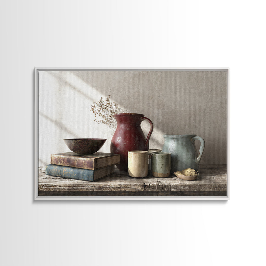 Sunlit Farmhouse Table Objects Without Room View Canvas Print, Dining Room Art, Living Room Decor, Dining Room Decor, Dining, DRA-3x2-69