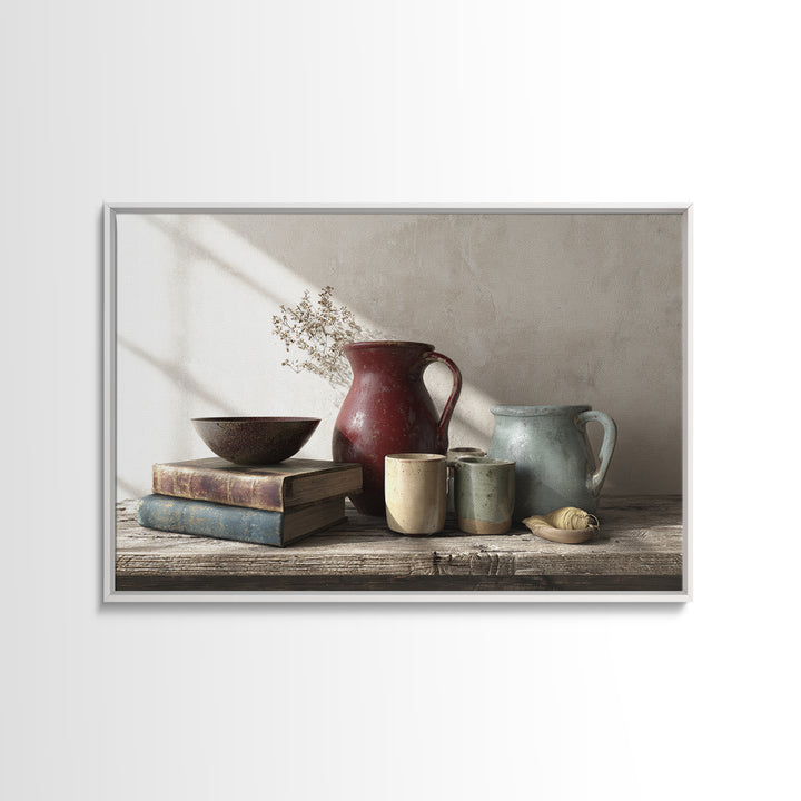 Sunlit Farmhouse Table Objects Without Room View Canvas Print, Dining Room Art, Living Room Decor, Dining Room Decor, Dining, DRA-3x2-69