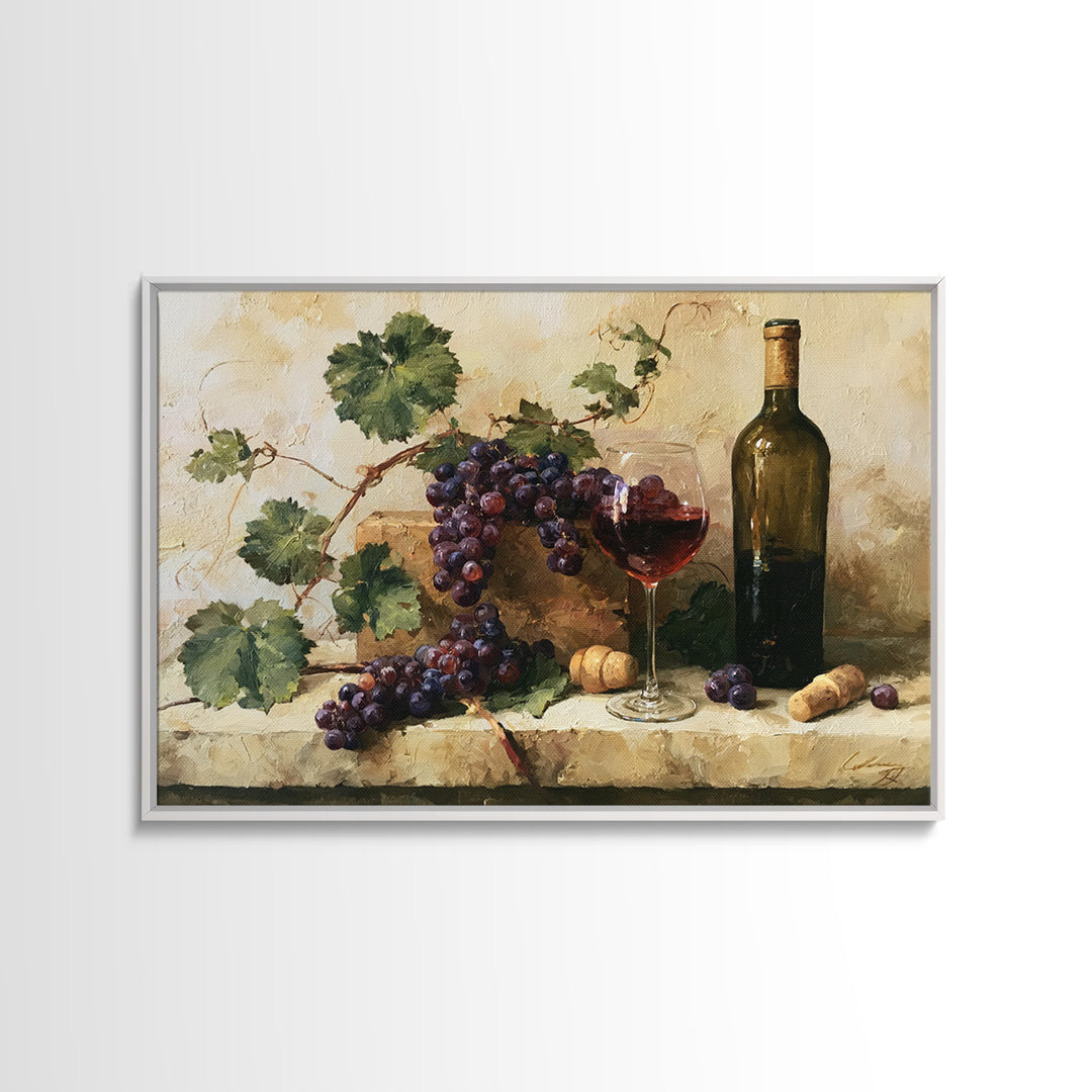 Botanical Grapevine with Leaves and Fruit Canvas Print, Dining Room Art, Set of 3 Prints, Dining Room Decor, Dining, DRA-3x2-97