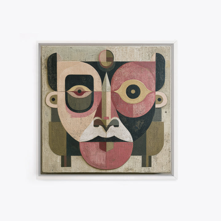 Abstract Mask with Playful Textures Canvas Print, Eclectic Art, Room Decor, Living Room Decor, Abstract Art, Eclectic, ECL-1x1-20