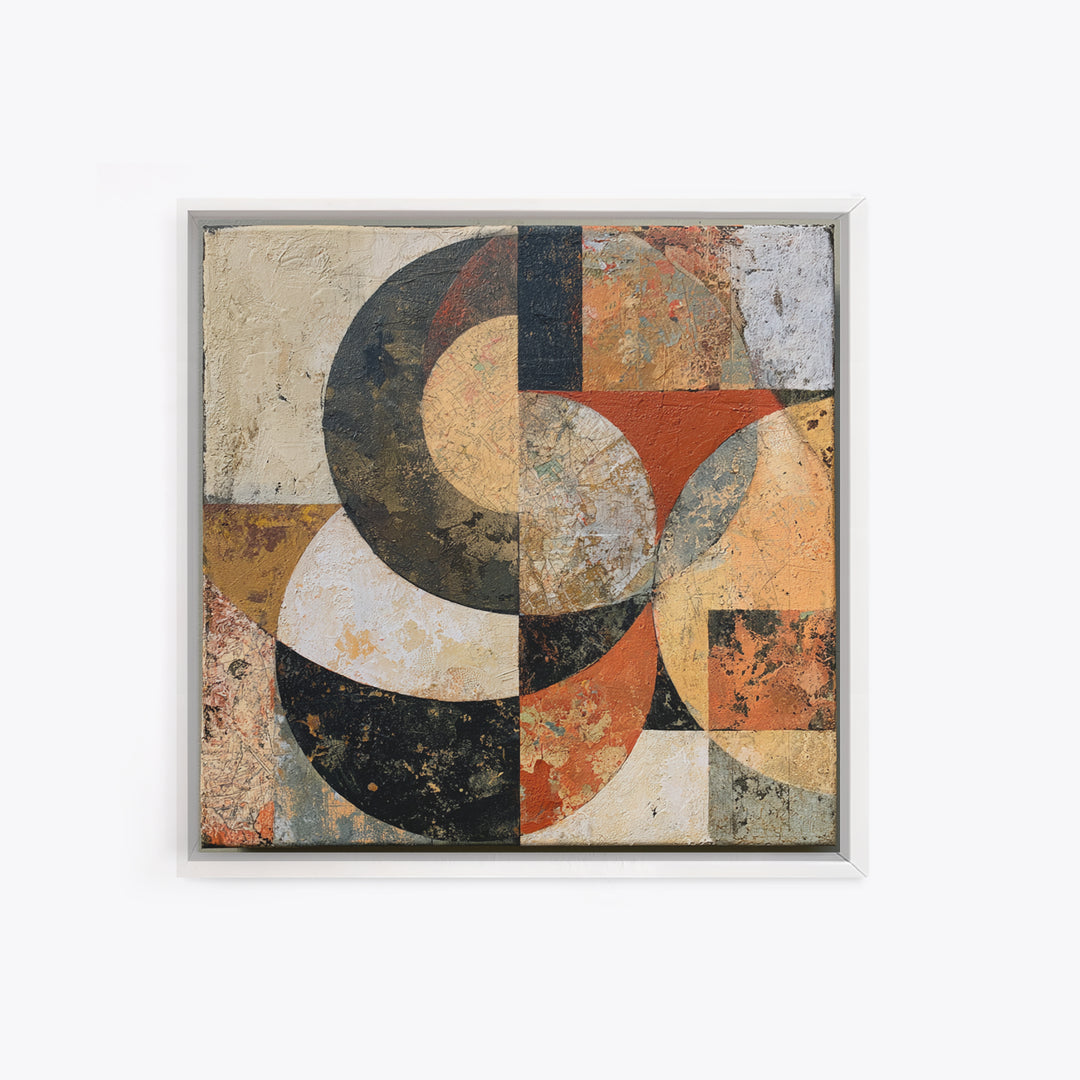 Abstract Shapes Layered Framed Canvas Print, Eclectic Art, Art Prints, Living Room Decor, Fine Art, Eclectic, Abstract Art, ECL-1x1-28