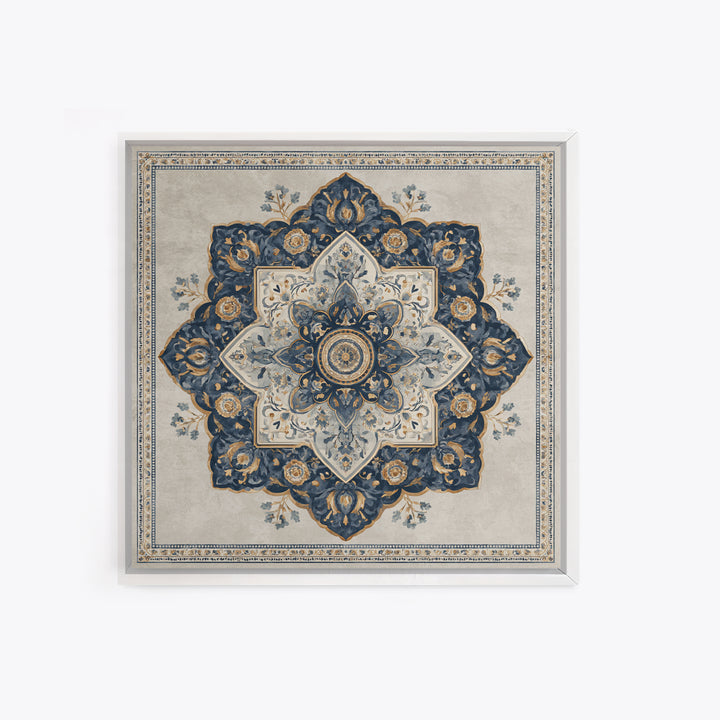 Layered Tapestry Pattern Framed Canvas Print, Eclectic Art, Portrait, Living Room Decor, Fine Art, Eclectic, Modern Decor, ECL-1x1-64