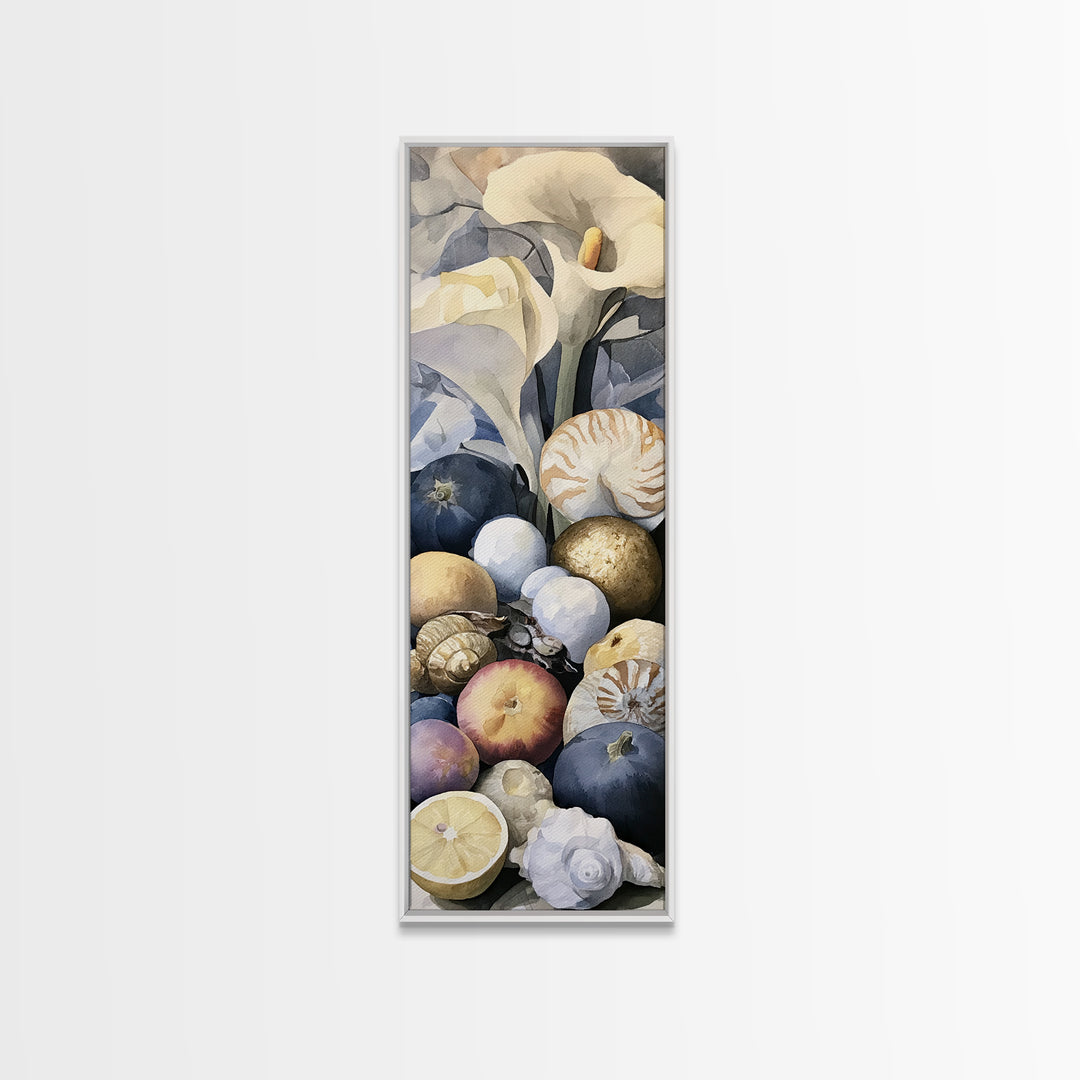 Bold Maximalist Still Life Framed Canvas Print, Eclectic Art, Modern Decor, Living Room Decor, Abstract Art, Eclectic, ECL-1x3-15