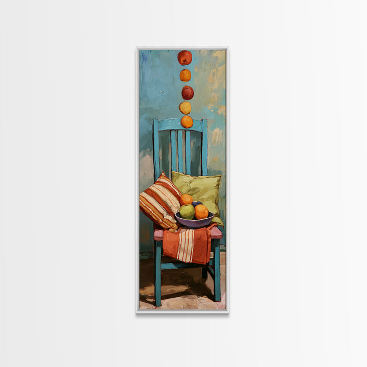 Whimsical Chair Still Life Canvas Print, Eclectic Art, Textured Painting, Living Room Decor, Fine Art, Eclectic, Digital Art, ECL-1x3-26