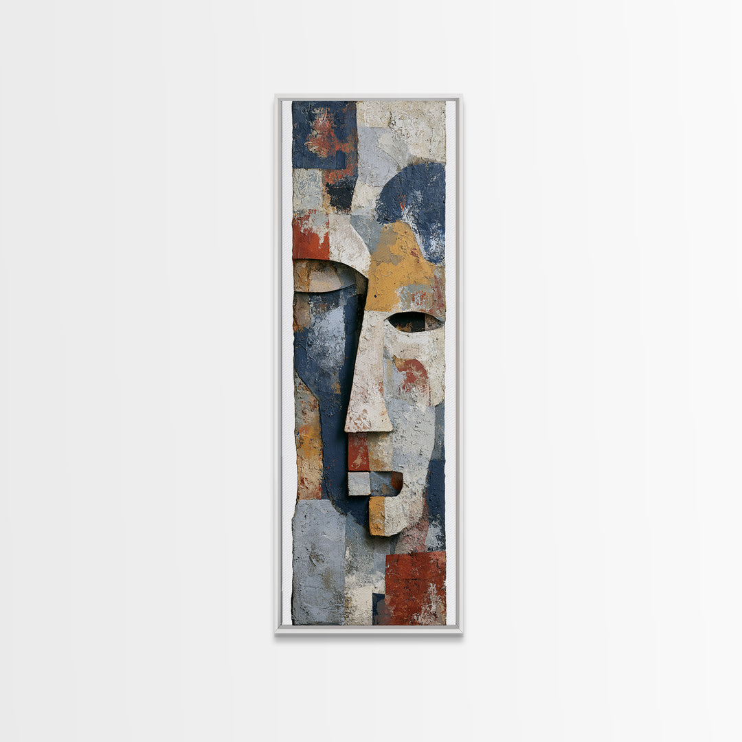 Abstract Mask with Playful Textures Canvas Print, Eclectic Art, Printable Art, Living Room Decor, Abstract Art, Eclectic, ECL-1x3-32