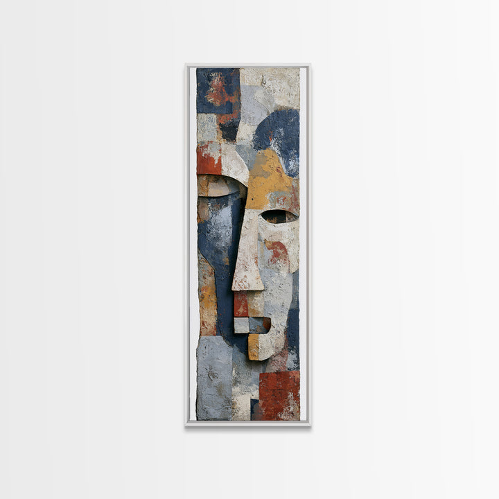 Abstract Mask with Playful Textures Canvas Print, Eclectic Art, Printable Art, Living Room Decor, Abstract Art, Eclectic, ECL-1x3-32