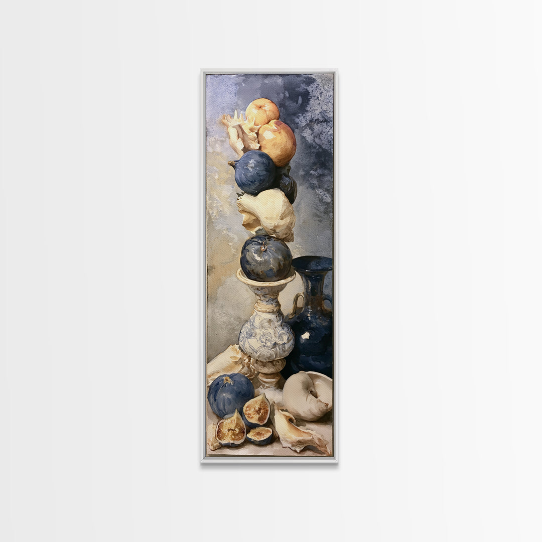 Bold Maximalist Still Life Framed Canvas Print, Eclectic Art, Oil Painting, Living Room Decor, Eclectic, Dopamine Decor, ECL-1x3-87