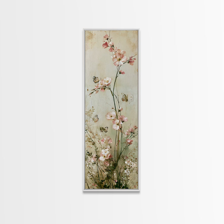 Botanical Collage with Butterflies and Old Paper Canvas Print, Eclectic Art, Printable, Living Room Decor, Fine Art, Eclectic, ECL-1x3-97