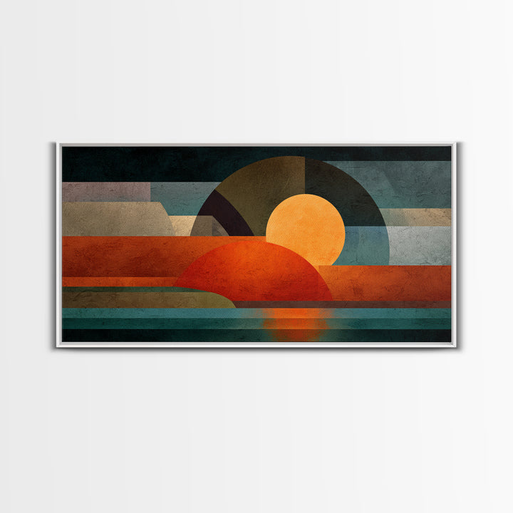 Playful Checkerboard Landscape Framed Canvas Print, Eclectic Art, Printable Art, Living Room Decor, Fine Art, Eclectic, ECL-2x1-5
