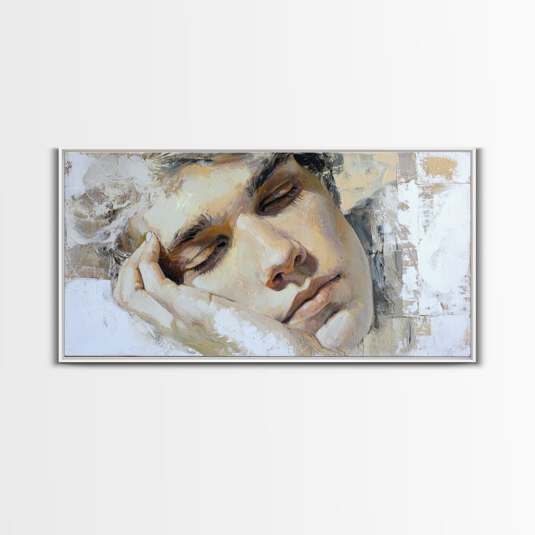 Layered Tapestry Pattern Framed Canvas Print, Eclectic Art, Digital Art, Living Room Decor, Oil Painting, Eclectic, ECL-2x1-60